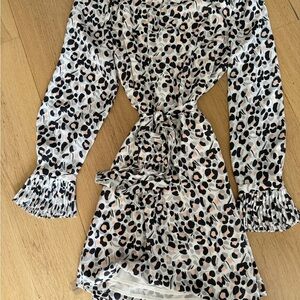 LOFT Leopard Print Blouse in Cream, Black & Blush